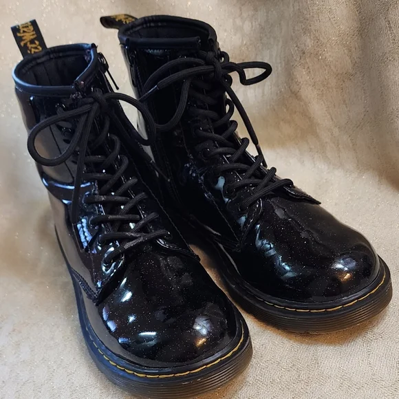DR MARTENS GLITTER COMBAT BOOTS SZ 5 - Picture 8 of 10